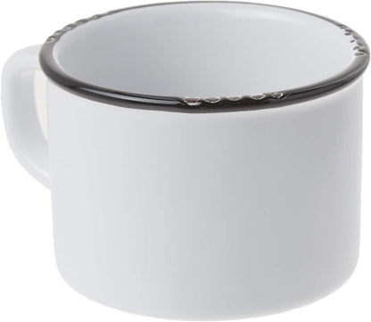 Abbott Collection Enamel Look Stoneware Cappuccino Mug, 27-ENAMEL/CAP WHT, White