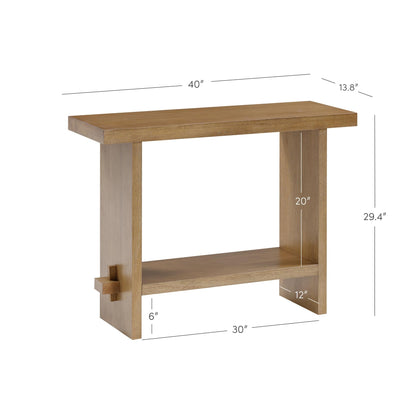 Nathan James Virgo Wood Accent Storage Console Sofa Table, for Entryway, Hallway or Living Room, Light Brown - Set of 2