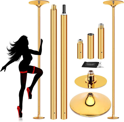 45mm Professional Steel Dancing Pole with Adjustable Height Rotating Fixed Dual Use Portable Removable Dance Pole Kit Bar Training Dance X-Pole for Exercise Club Party Pub Home