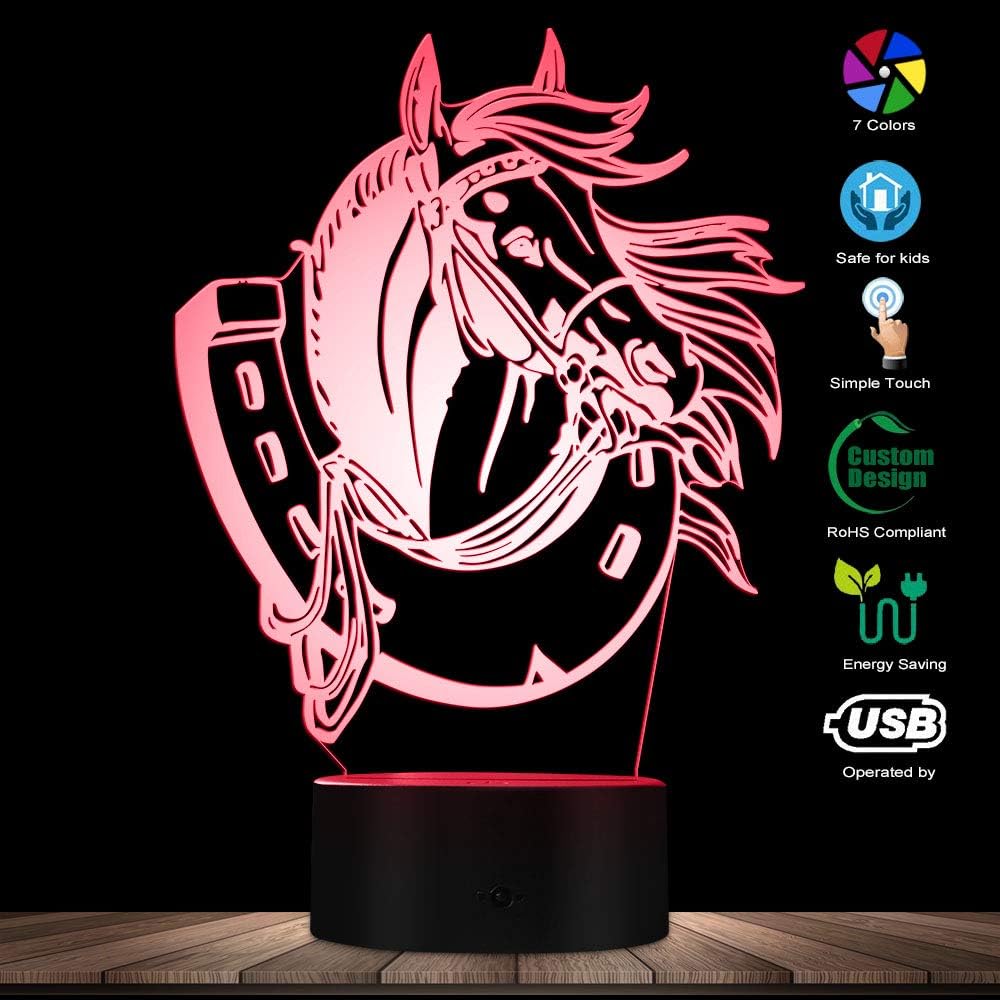 The Geeky Days Horse Modern Lighting - 3D Optical Illusion Light USB Night Lamp for Home Table Desk Decor