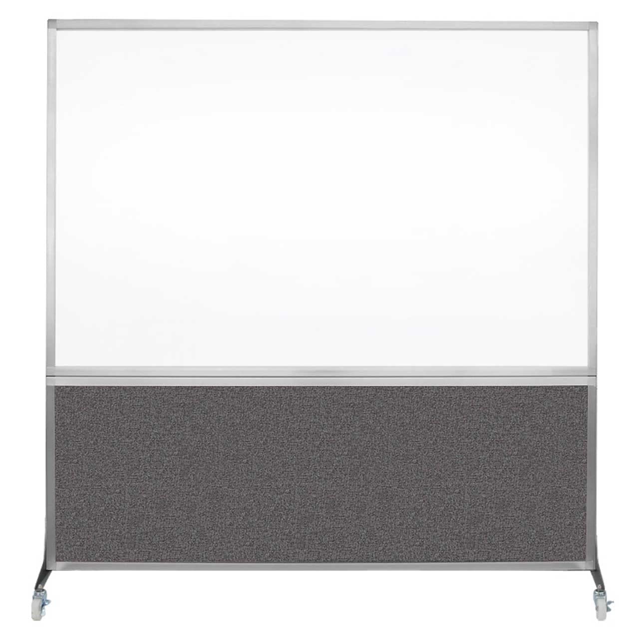 DivideWrite Mobile Whiteboard | Double Sided Dry Erase Board | Portable Office Cubicle Partition | Display for Classrooms, Conference Rooms, Meeting Areas and More | Charcoal Gray 6' Wide X 6' Tall