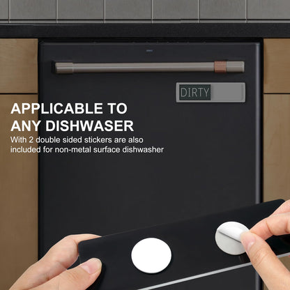 YauYik Dishwasher Magnet Clean Dirty Sign Shutter Only Changes When You Push It Non-Scratching Strong Magnet or Adhesive Options Indicator Tells Whether Dishes are Clean or Dirty (White/Grey)