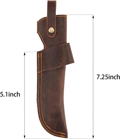 Leather Knife Sheath for Belt, Chef Knife Guard, EDC Belt Organizer for 5 inch Blade Knife