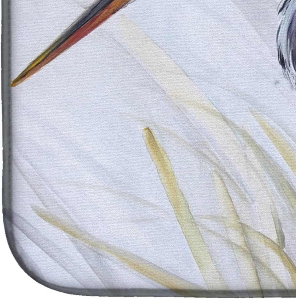 Caroline's Treasures Blue Heron Frog Hunting Dish Drying Mat for Kitchen Counter, 14 x 21", Multicolor
