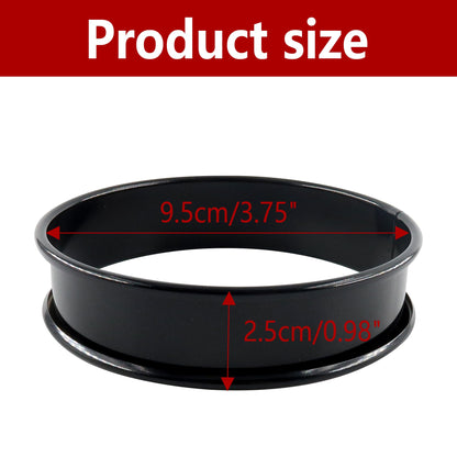 LVYKING 8Pcs Crumpet Rings English Muffin Rings, 3.75 Inch Stainless Steel Nonstick Egg Tart Rings, Round Cake Mold for Food Making, Black
