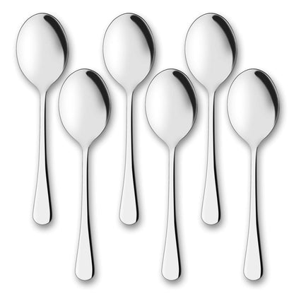 AOOSY Serving Spoons, 6 Pieces X-Large 9.8 Inches Stainless Steel Serving Spoon Catering Spoons Solid Serving Utensils Big Ladle Tablespoons for Buffet Banquet Flatware Kitchen Basics Serving