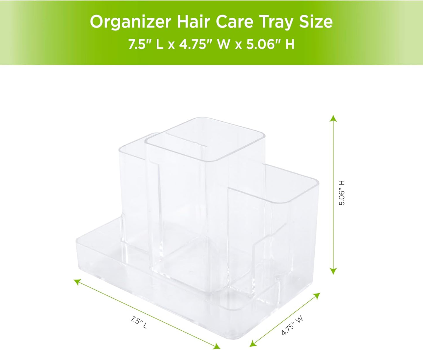 Kenney Bathroom Countertop Hair Care Center Organizer, Clear Storage Solution