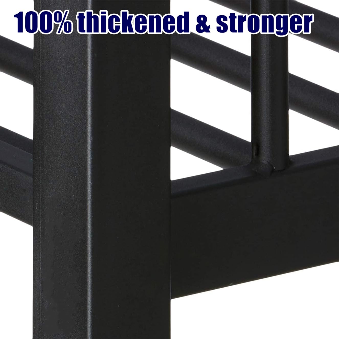 AOOMEEC Higher Quality & Stronger Twin XL Over Queen Bunk Bed, Thickened Heavy Duty More Stable Safer Black Metal Steel Bunkbed Bunk Queen Bed (Easier to Assemble) (Twin XL Over Queen)