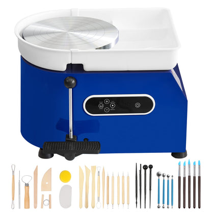 VEVOR 11in Pottery Wheel for Adults Beginners, 450W Ceramic Wheel Forming Machine With LCD Touch Screen, Adjustable 60-300RPM Speed Handle and Foot Pedal Control, 32PCS Accessory Tools Kit, Craft Gift