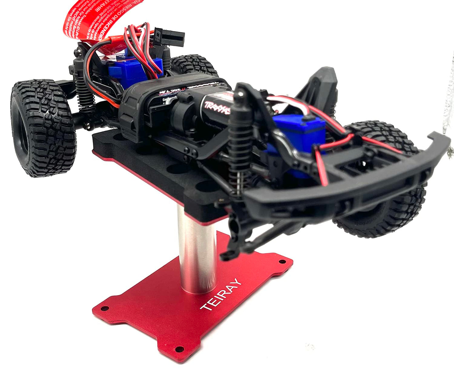 TEIRAY RC Car Work Stand Mat Repair Workstation Aluminum 360 Rotation Height Body Mounts for 1/16 1/18 1/24 SCX24 TRX4M Scale Cars Trucks RC car Display Stand (red)