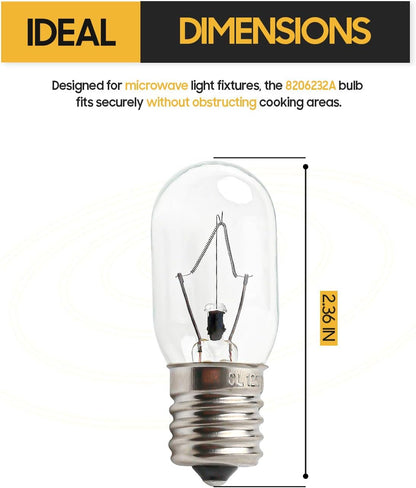 Seentech Microwave Oven Bulbs - Model 8206232A, 125V 40W E17 Base for Under Hood and Lava Lamps