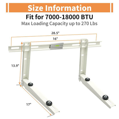 Mini Split Air Conditioner Bracket, Outdoor Wall Mounting Bracket for Ductless Mini Split Air Conditioner Heat Pump Systems, Universal,7000-18000 Btu AC Units, Heavy Duty Support up to 270 LBS