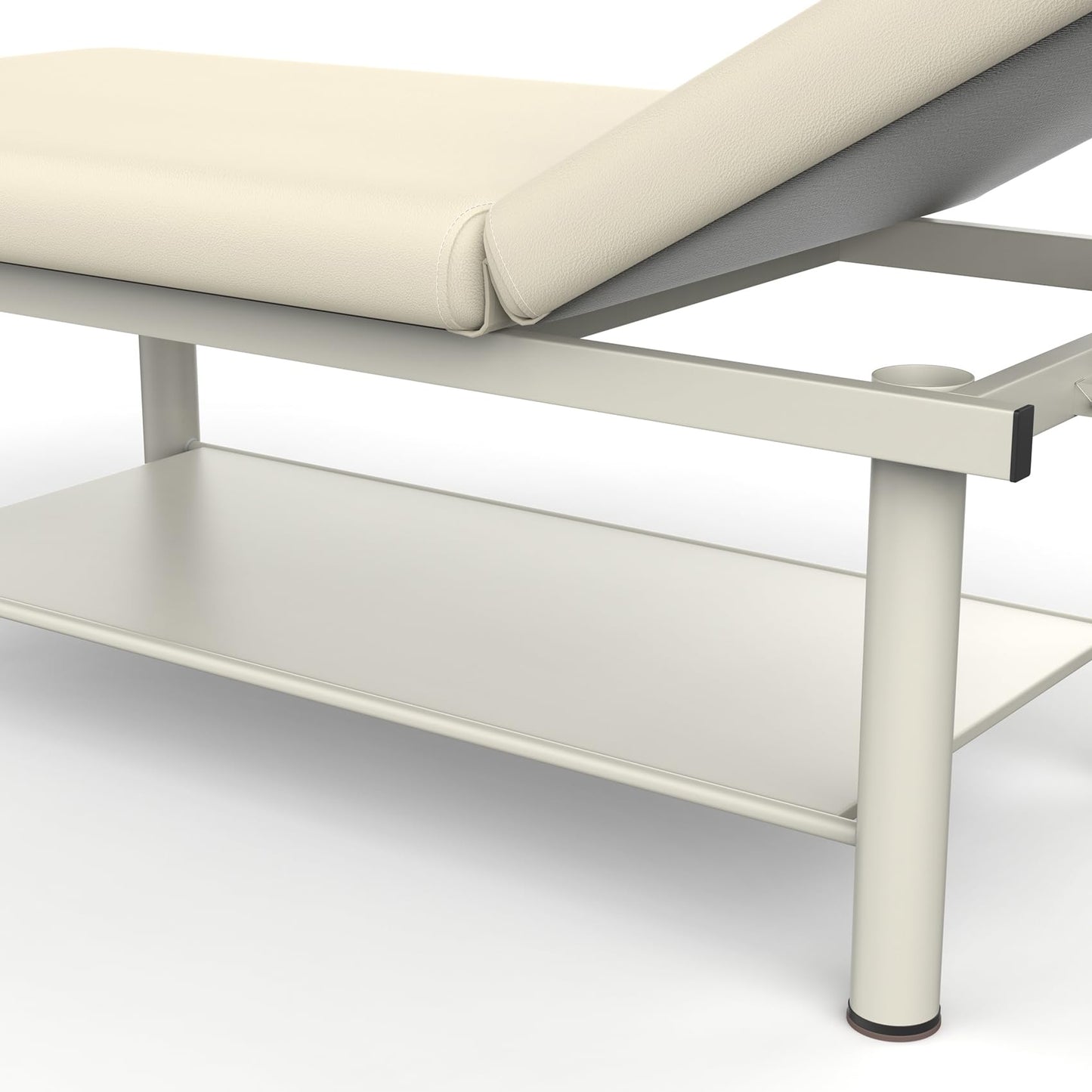 Heavy Duty Professional Stationary Massage Bed Wide Massage Table with Backrest for Treatment Physical Therapy Spa Facial Bed, Metal Frame PU Leather Segmented Structure