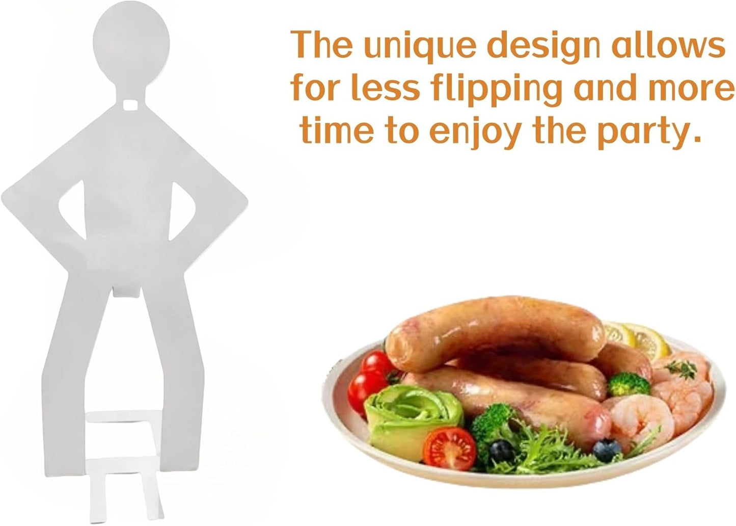 natalieenati 4 PCS Funny BBQ Stand Man Hot Dog Holder-Reusable Stainless Steel Hotdog and Sausage Stand-Portable Hot