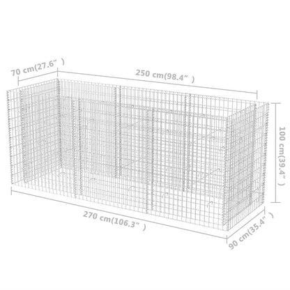 Foknhdi Galvanized Steel Gabion Raised Garden Bed 106" Large Outdoor Planter Box for Vegetables, Herbs & Flowers, Heavy-Duty Rectangular Raised Bed for Patio, Yard & Balcony Spaces