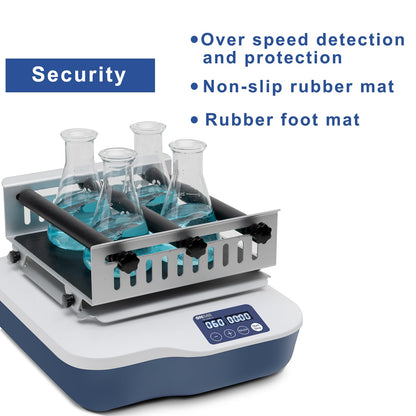 ONiLAB Digital Orbital Shaker 40-200RPM, Replaceable Workplate 9.85"x9.65" Capacity 2KGS, Orbital Rotator Shaker with Continuous Mode or Timer Mode(1min-99h59min), Labs and Classrooms