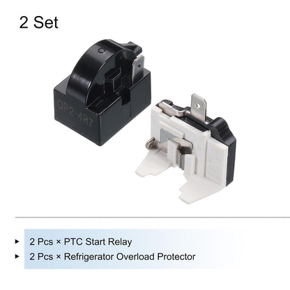 MECCANIXITY 4pcs Refrigerators PTC Starter Relay 1 Pin 4.7 Ohm Overload Protector for 1/2HP Fridges Beverage Freezers