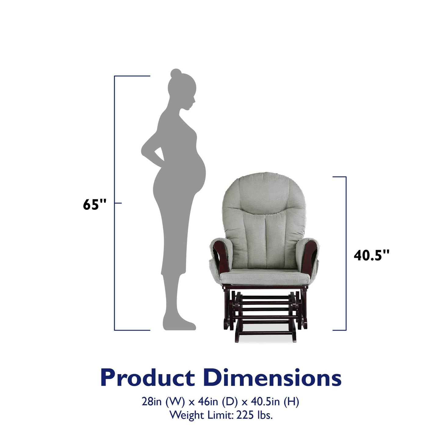 Baby Relax Huntington Nursery Glider & Ottoman, Espresso