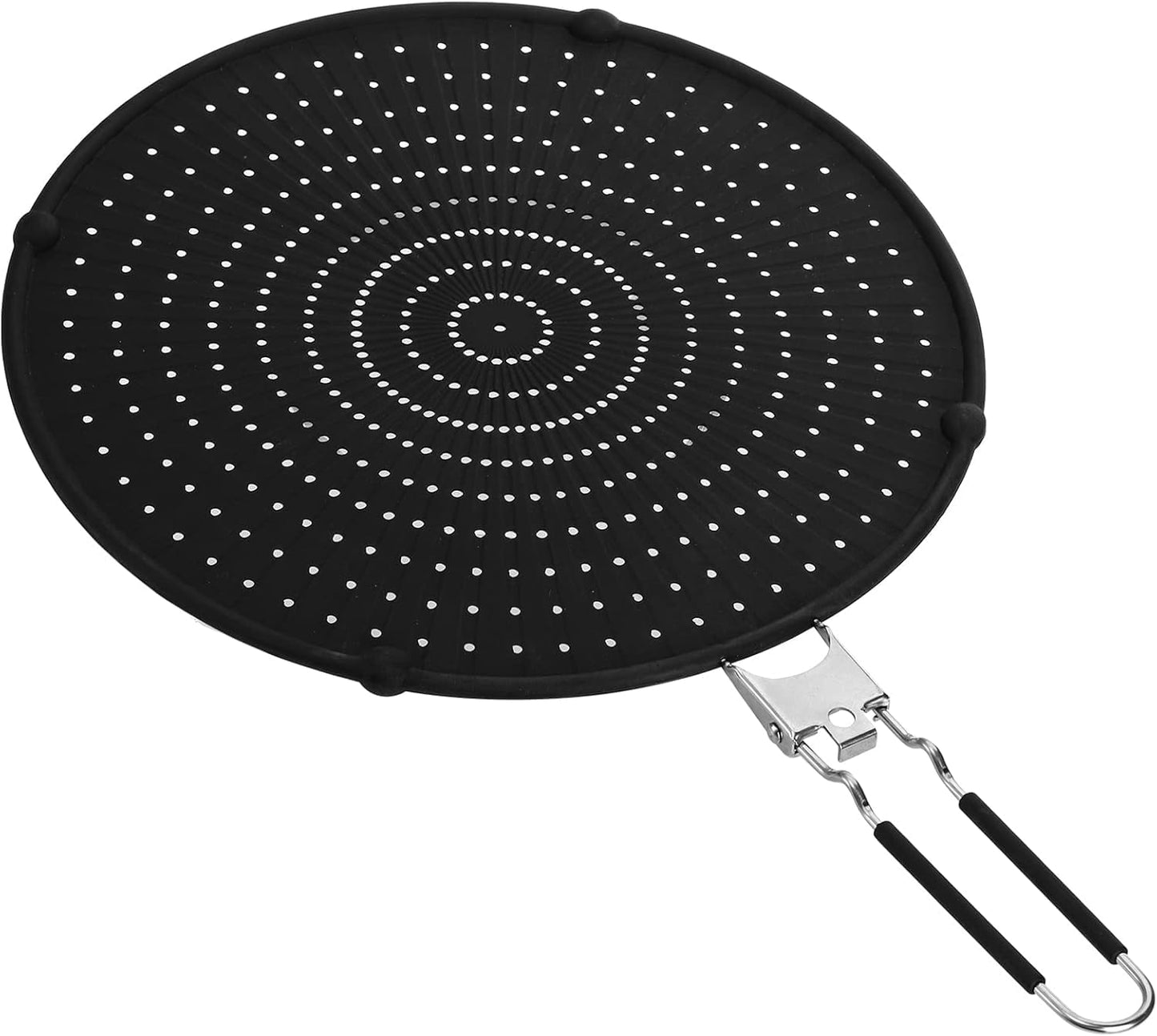 Frcctre 2 Pack Silicone Splatter Screen for Frying Pan, 13" Versatile Grease Splatter Guard with Foldable Handle, Food Grade Heat Resistant Oil Splash Guard, Cooling Mat, Drain Board for Cooking