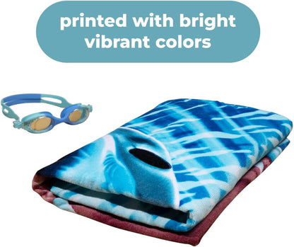 Dawhud Direct Great White Shark Beach Towel for Boys, 30" x 60" Super Soft Plush Cotton Pool Towel