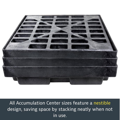 Justrite Low Profile 1 Drum Spill Containment Pallet Accumulation Center - 5.5" Tall - 12 Gal Capacity for 55 Gallon Drum Containment - Made in The USA from 30% Recycled Polyethylene - Yellow - 28652