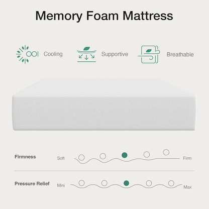Novilla Twin Mattress - 10 Inch Gel Memory Foam for Cooling Comfort & Pressure Relief | CertiPUR-US Certified