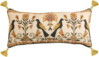 12 28 bilin gaier Brown Throw Pillow Covers in,Floral Farmhouse Birds Flower Pattern Linen Accent Pillows Cover