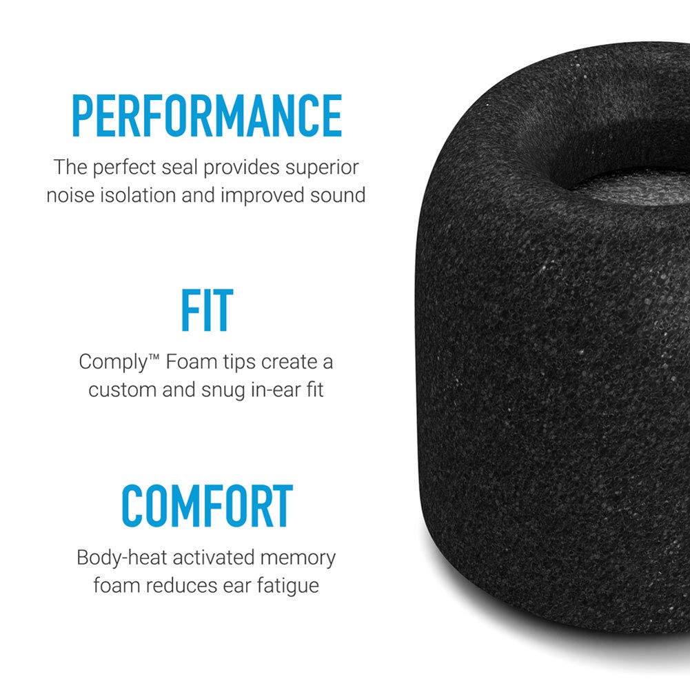 Comply Memory Foam Replacement Earbud Tips for Beats Fit Pro & Beats Studio Buds | Ultimate Comfort, Secure Fit, Superior Noise Isolation | Black, Large (3 Pairs)