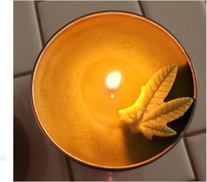 Natural Soy Candle Marijuana-Weed Scented, Green-Colored for Parties with Actual Marijuana Scent