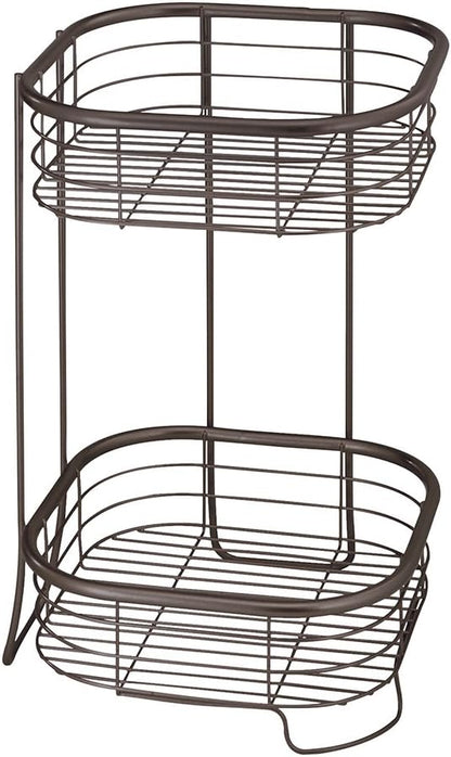 2 iDesign Forma Free Standing Bathroom or Shower Storage Shelves for Towels, Soap, Shampoo, Lotion, Accessories - Tier