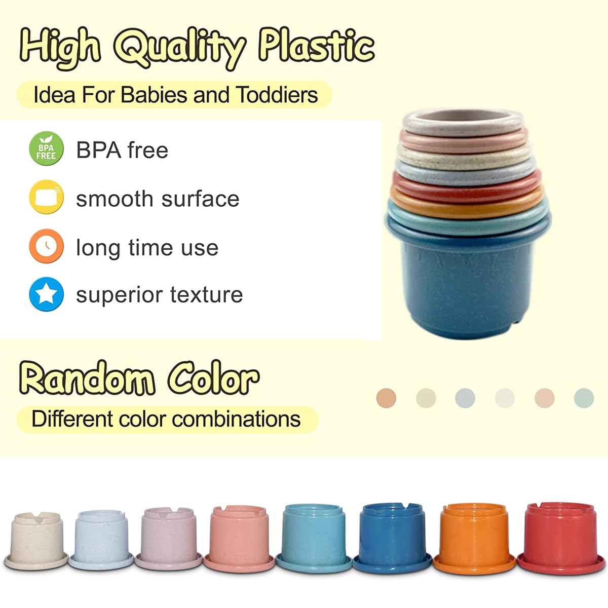 Cosaway Baby Stacking Nesting Cups Toys for Baby 6 to 12 Months, Montessori Toys for Toddler Gifts 1 2 3 Year Old