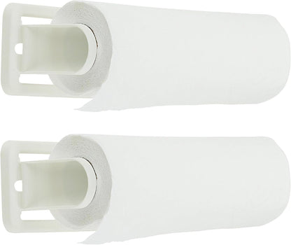 DecorRack Wall Mount Paper Towel Holder, Flexible Shatterproof Plastic, Vertical or Horizontal Mount (2 Pack)