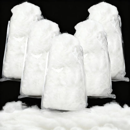 Cididu 1000g Fake Snow Clouds Decorations, 35.27 oz Fluffy Artificial Fiber Fill, White Soft Indoor Home Decor for Village Display, DIY Winter Crafts, Christmas Tree Safe and Reusable
