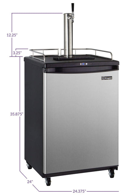 Kegco Keg Dispenser, Single Faucet, Stainless Steel