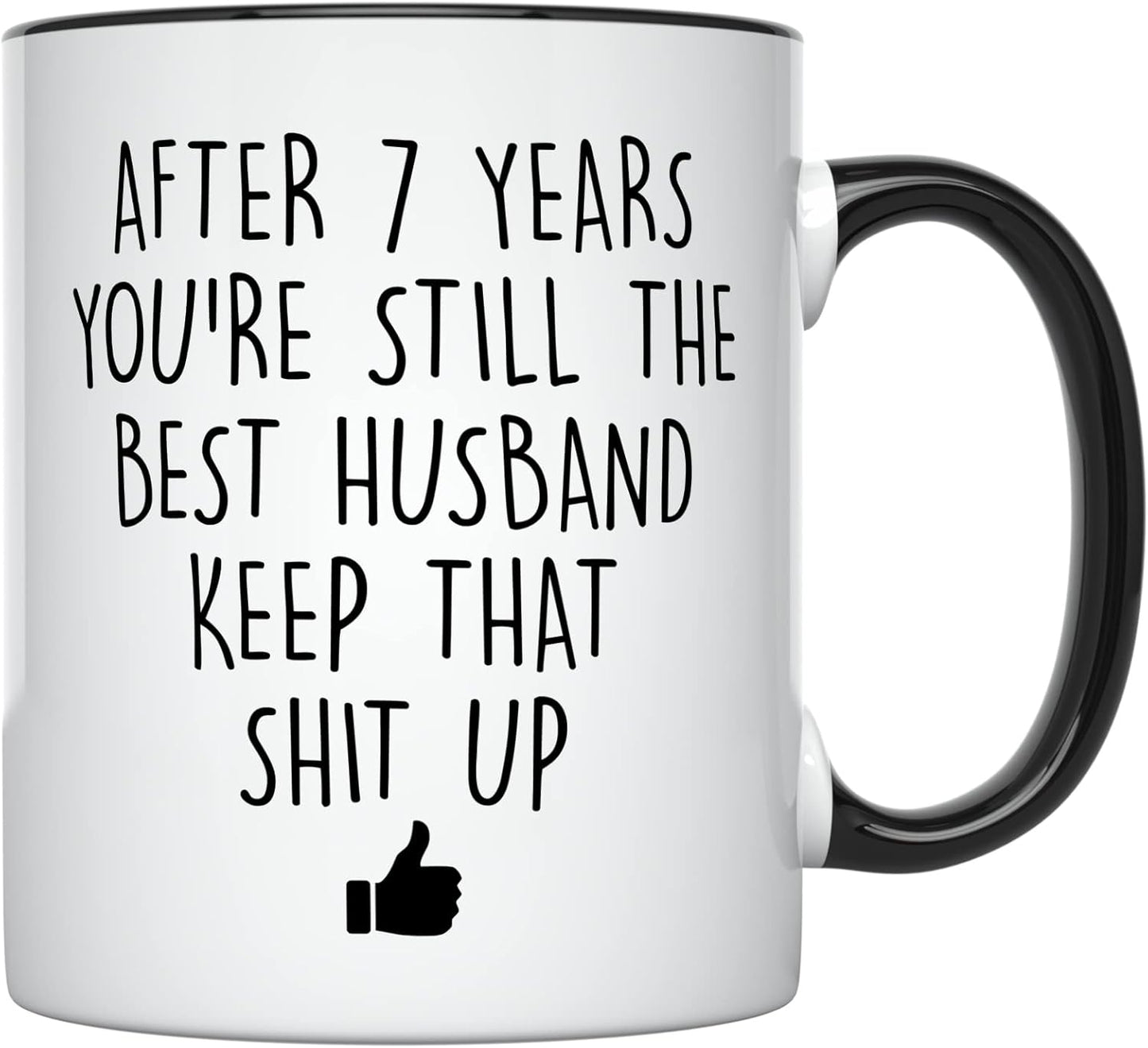 YouNique Designs 7 Year Anniversary Coffee Mug for Him, 11 Ounces, 7th Wedding Anniversary Cup
