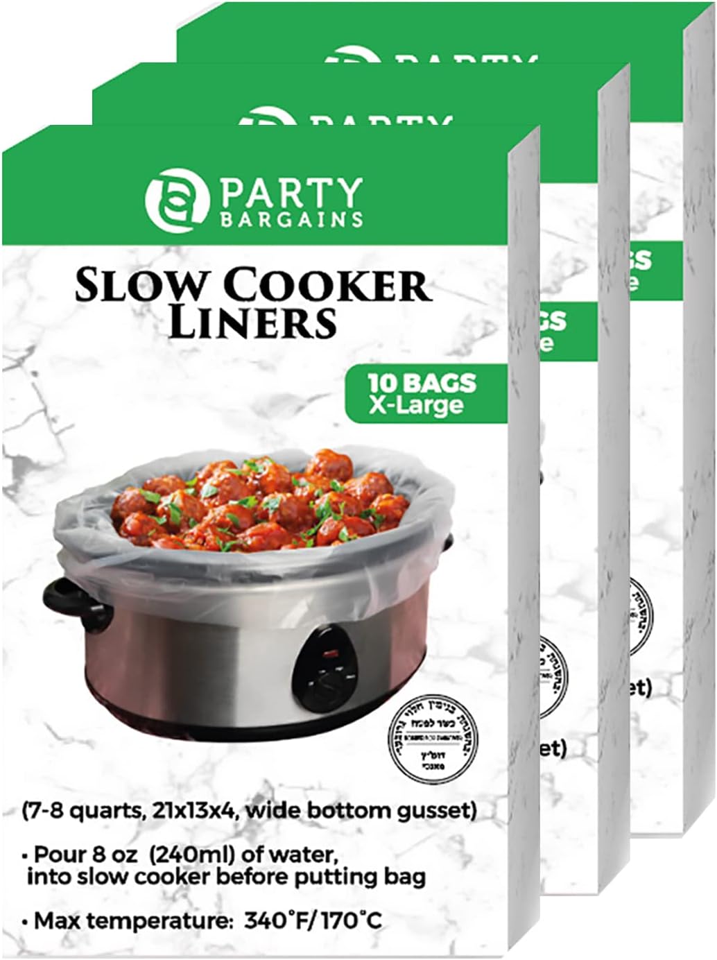 Party Bargains 30 Bags Slow Cooker Liners, Fits 7-8 Quarts, Multi Use Cooking Bags