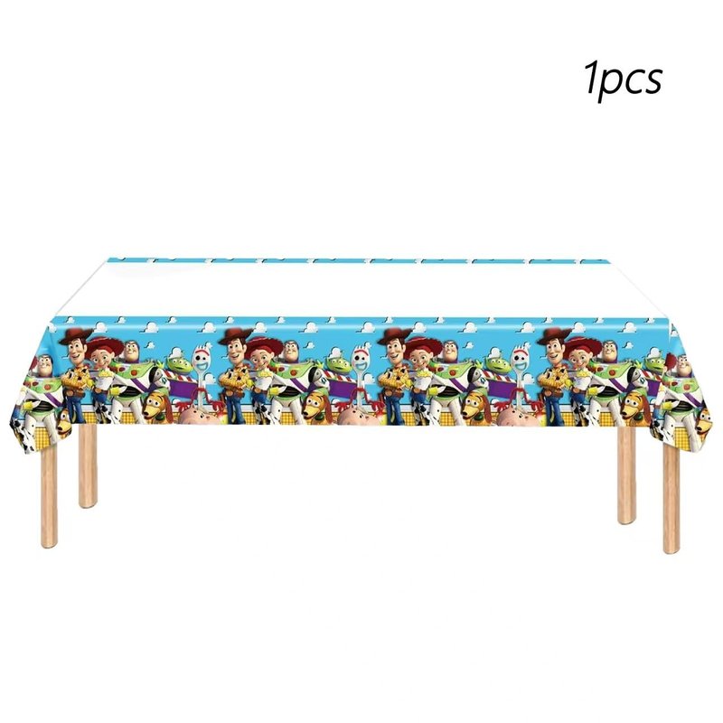 61 Pcs Toy Story Birthday Party Supplies Set, Plates, Cups, Utensils, Napkins, Tablecloth