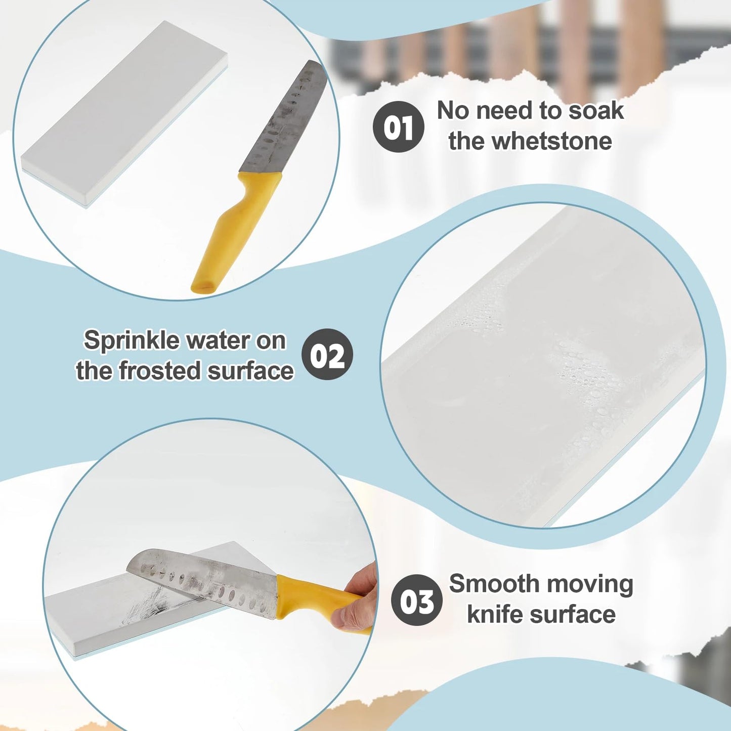 WILLBOND 15000# Whetstone Knife Sharpening Stone Glass Sharpening Stone 2 3/4" W x 8 3/4" L Whetstone Grit Single Side 0.2" Thick Wet Honing Knife Sharpener Oilstone for Kitchen