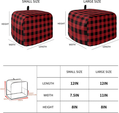 Merry Christmas Toaster Cover 2 Slice, Red and Black Buffalo Plaid Toaster Oven Cover