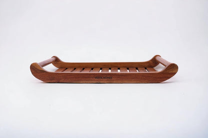 Extra Large Teak Wood Serving Tray - Handcrafted Wooden Serving Tray for Home, Kitchen, Office Organizer, 18*12*2.25