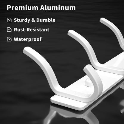GWAAZXGZ White Wall Mounted Coat Rack - 15 Inch Arc Shaped Design with 6 Hooks for Hanging Coats, Bags, and Towels in Entryway, Livingroom, Bedroom, Bathroom, and Kitchen, 2 Pack