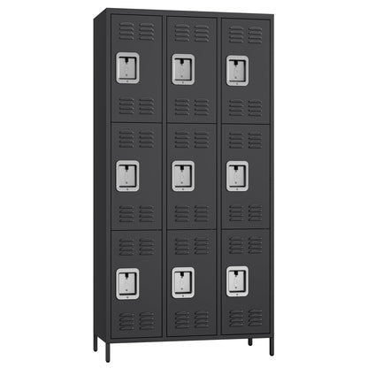 9 Doors Employee Lockers for Office, Metal Sorage Locker Combination, Lockable Employees Metal Locker With Door, Industrial Storage Lockers for Home, School, Gym