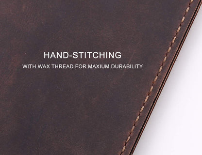 Leather Notebook Cover for Field Notes, Handmade Journal Cover for Moleskine Cahier Journal, Leather Cover with Pen Holder fits 3.5" x 5.5" Pocket Notebook - Coffee