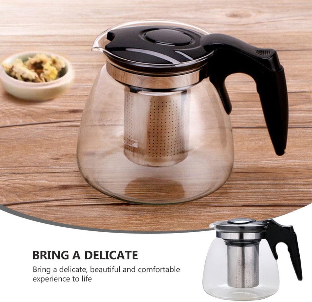 BESTOYARD 33Oz Glass Teapot, Detachable Water Kettle with Infuser for Tea and Iced Coffee Maker