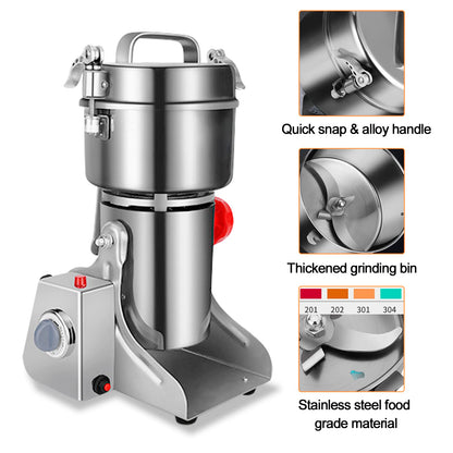 ExGizmo Electric Grain Grinder 800g,Swing Type Grain Mill Grinder 3000W,110V Stainless Steel High-speed Spice Herb Grinders Superfine Machine Dry Cereals Pulverizer Swing Type