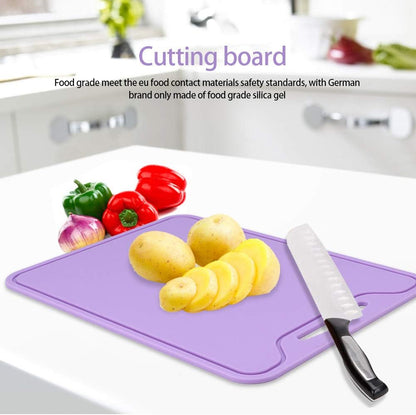 Chopping Blocks, Food Grade Silicone Cutting Boards with Deep Juice Grooves, Dishwasher Safe, 11.8 x 8.7 in