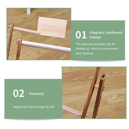 ELUKHT Cross-Stitch Frame Embroidery Frame, Vertical Solid Wood Adjustable Embroidery Frame, Cross-Stitch Frame, Widened Base, Right Tool Box, Convenient Storage (Baked Color)