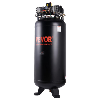 VEVOR 80 Gallons Air Compressor, 6.5HP 15.5SCFM@90 PSI Oil-Free Air Compressor Tank with 145PSI Max Pressure, 86dB Quiet Air Tank for Industrial Manufacturing, Air Brushing, Spraying (3-Phase Power)