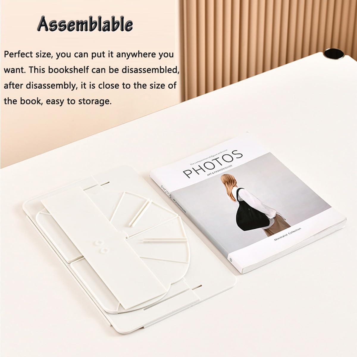 Acrylic Desktop Bookshelf, Detachable Clear Book Organizer, Book/CD/Magazine Rack for Office/Study Room Library/Home