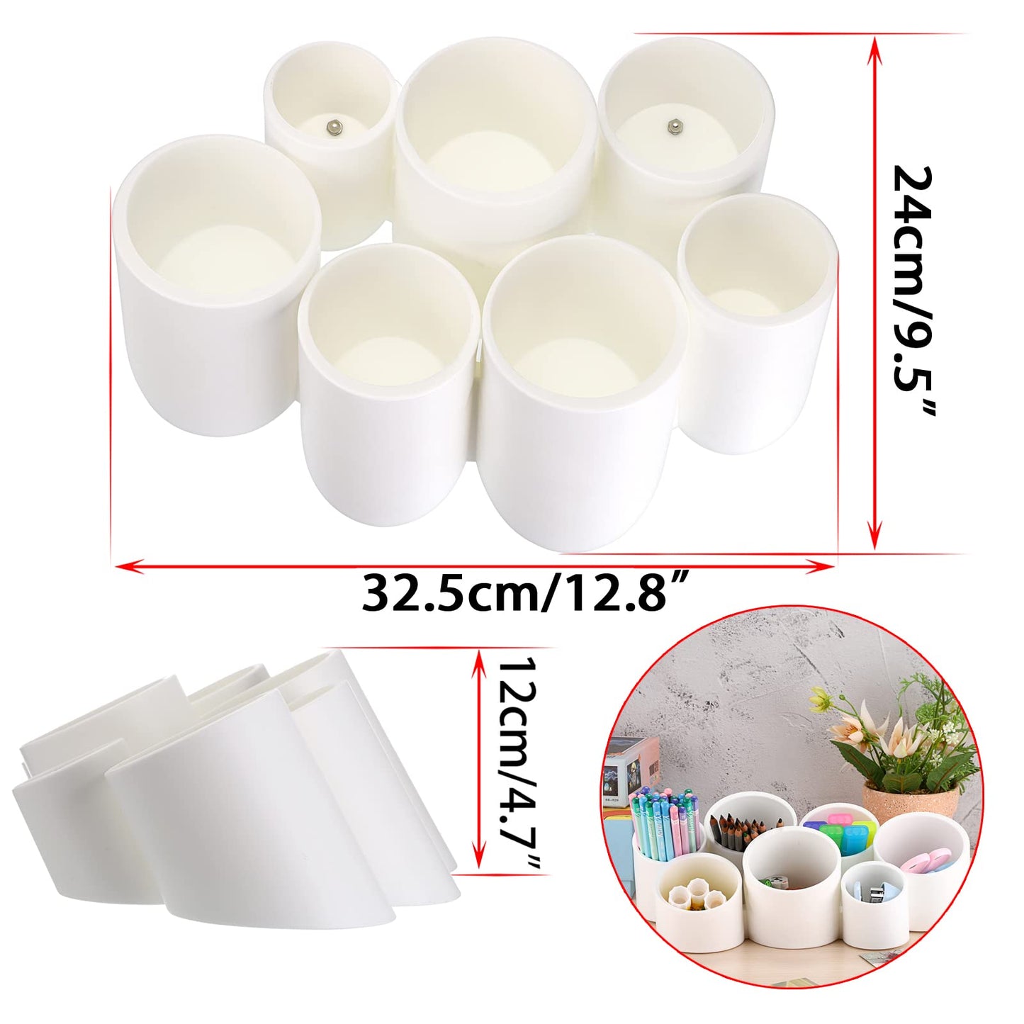 BTSKY Tilting Cylinder Creative Pen Holder, Pen Container, Brush Pot, Combination Desktop Storage Organizer Desk Decoration,Creative Cylinder Hanging Planter Holder Multifunctional Wall-Mounted